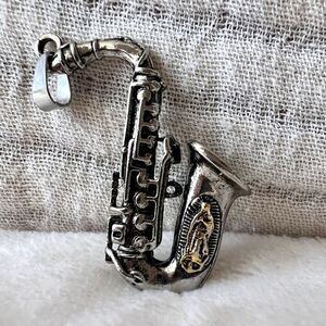 Saxophone Music Instrument Band Jazz Pendant Necklace‎ Stainless Steel Chain